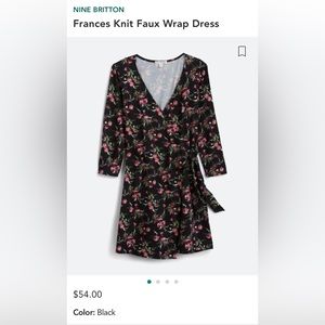 Nine Britton Frances Knit Faux Wrap Floral Dress